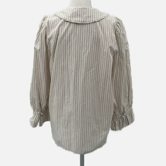 Mr. Larkin Sophie Organic Cotton Striped Blouse (Altered) - Size Large - Picture 6 of 10